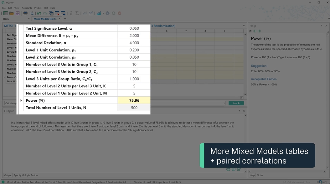 nQuery 9.4 - Mixed Models examples