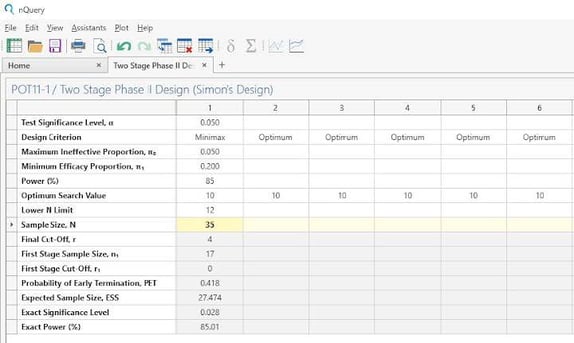 Two Stage Phase II (Simons Design) -  Sample Size Example 2_Page_4_Image_0001