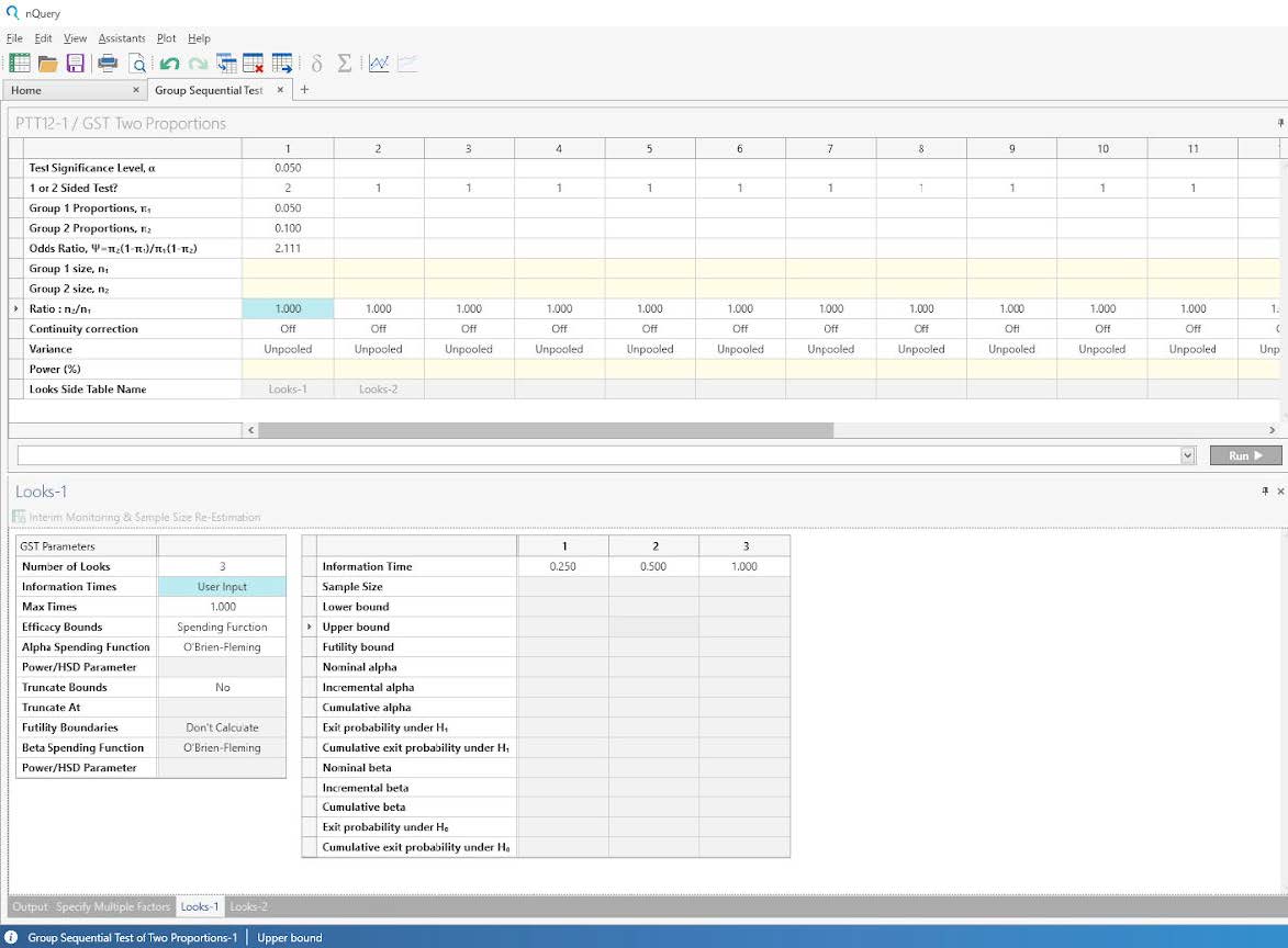 Unblinded Sample Size Re-estimation - Two Proportions - Sample Size 2