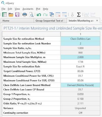 Unblinded Sample Size Re-estimation - Two Proportions - Sample Size 7