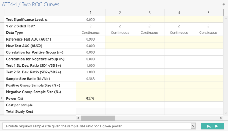 Sample Size Calculator Example- nQuery- Example 03- Img 03- Two ROC Curves