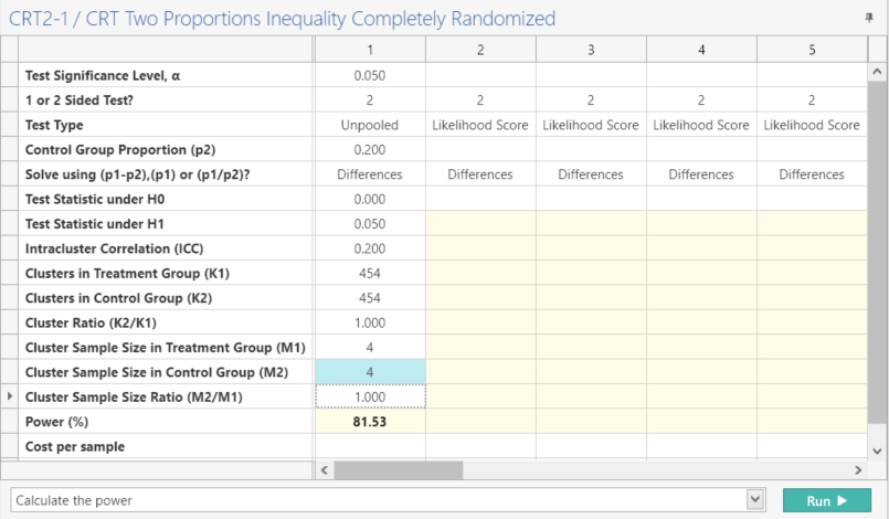 Sample Size Calculator Example- nQuery- Example 05- Img 03- CRT Proportions