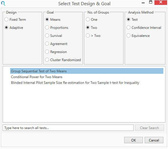 Sample Size Calculator Example- nQuery- Example 06- Img 01- Group Sequential Test of Two Means