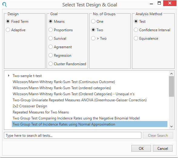 Sample Size Calculator Example- nQuery- Example 08- Img 01- Two Incidence Rates using Normal Approximation