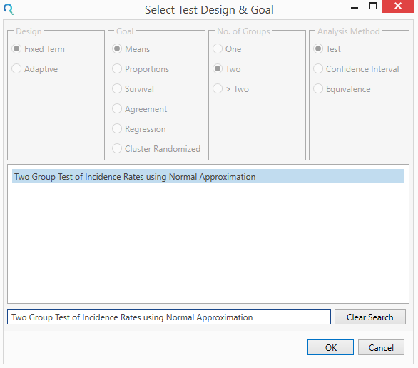 Sample Size Calculator Example- nQuery- Example 09- Img 01- Two Group Test of Incidence Rates using Normal Approximation