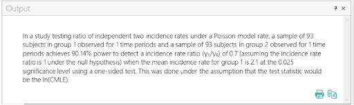 Sample Size Calculator Example- nQuery- Example 12- Img 04- Test for the Ratio of Two Incidence Rates using the Poisson Model