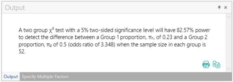 Sample Size Calculator Example- nQuery- Example 17- Img 05- Compute Power or Sample Size for Two-Sample Chi-Squared Test